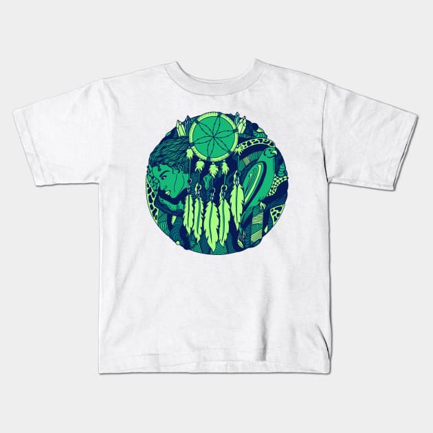 Ngreen Dream Falcon Kids T-Shirt by kenallouis